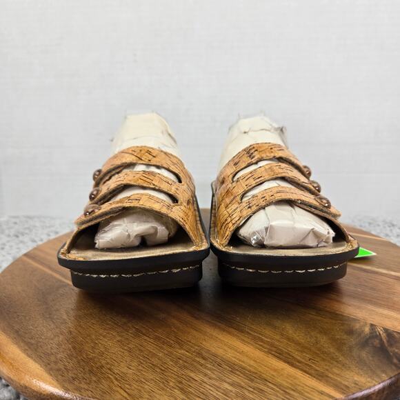 Alegria Fiona Cork Pattern Patent Leather Casual Comfort Slide Sandals Womens 38 - Picture 5 of 13